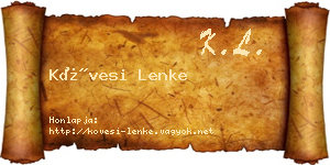 Kövesi Lenke névjegykártya